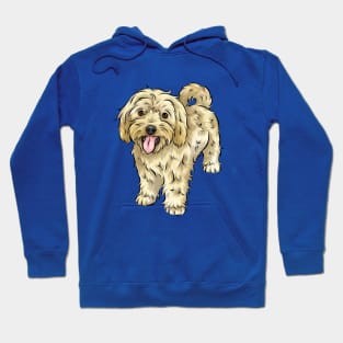 Cute Cream / Yellow Cavapoo Dog Hoodie